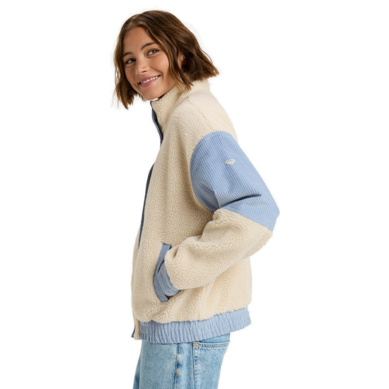 Roxy Γυναικείο μπουφάν Wrap It Up Cord - Sherpa Oversized Jacket With Corduroy Block